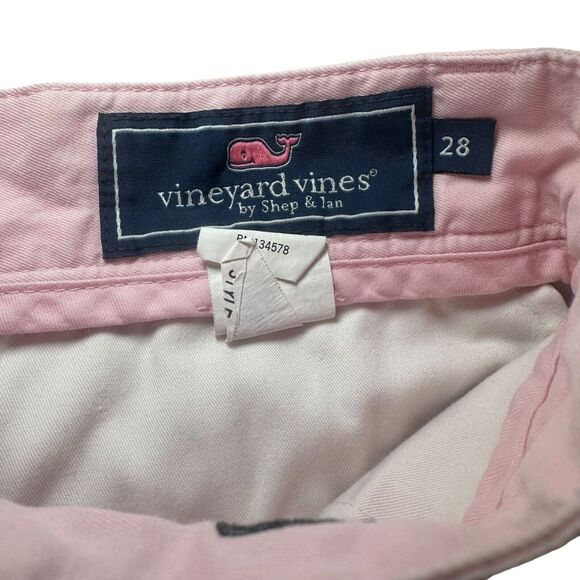 Vineyard Vines Khaki Chino Shorts Men's Size 28 Pink Solid Pockets Normcore - Picture 4 of 4